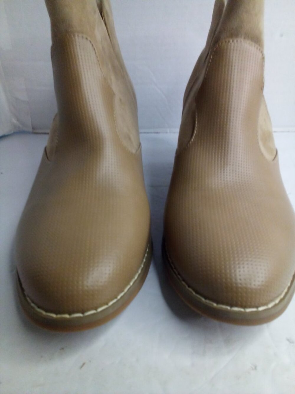Comfort Est 1946 Ankle Boot Women 10M 10 Side Zip Block Heel Bootie Tan Brown - Picture 5 of 13
